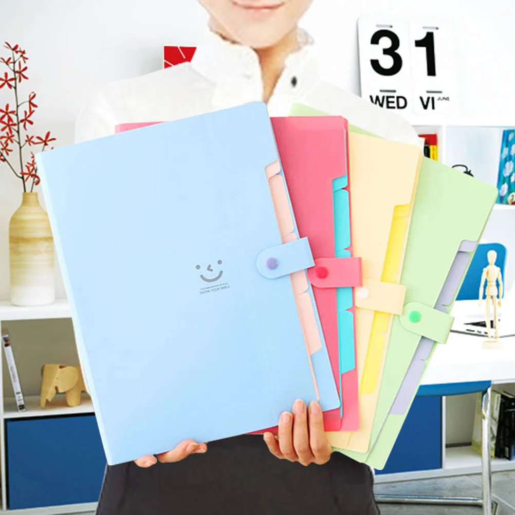 

Expanding File Folder Accordion Multi-layer Organizer with Snap Closure Documents Holder