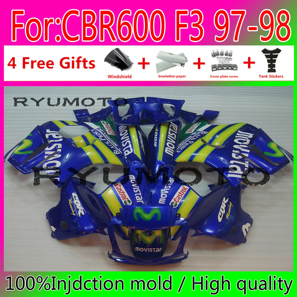 NEW ABS Motorcycle Injection mold fairing for HONDA CBR 600 F3 1997 1998 honda CBR 600 F3 97 98 bodywork fairings blue
NEW ABS Motorcycle Injection mold fairing for HONDA CBR 600 F3 1997 1998 honda CBR 600 F3 97 98 bodywork fairings blue