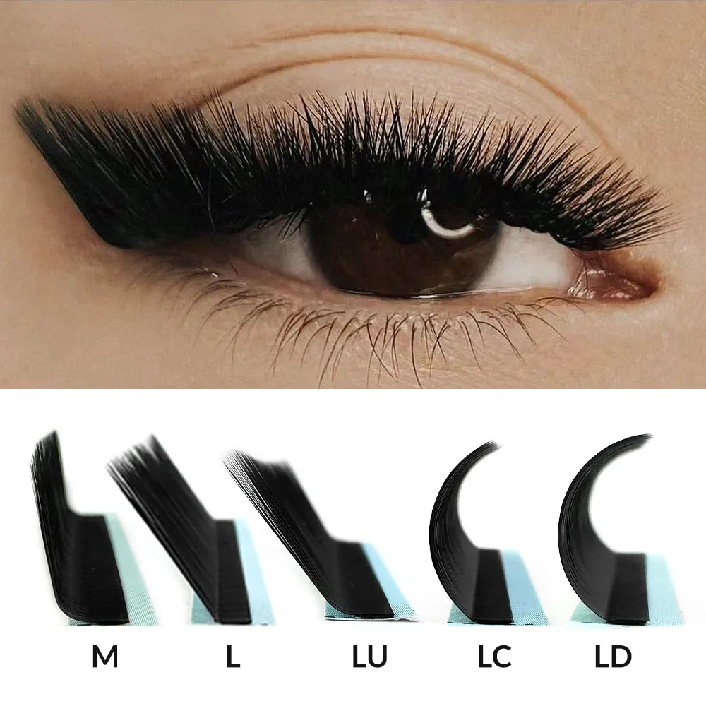 

Abonnie L/M/LU/LC/LD Curl Lash Extension Cashmere Matte Black Eyelash Extension 8-15mm Mixed Individual Eyelashes Tray