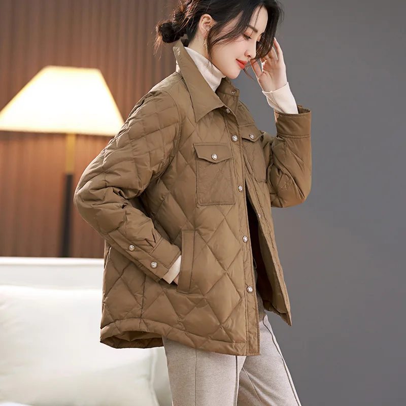 Lightweight Down Jacket Women's Small 2023 New Age-Reducing Shirt Collar Casual All-Matching Warm White Duck down Coat
Lightweight Down Jacket Women's Small 2023 New Age-Reducing Shirt Collar Casual All-Matching Warm White Duck down Coat