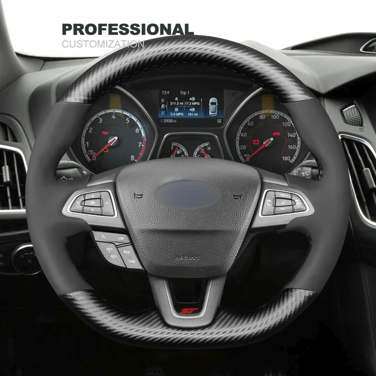 DIY Hand Stitch Black Suede Carbon Fiber Car Steering Wheel Cover For Ford Focus (ST | RS) Car Accessories
DIY Hand Stitch Black Suede Carbon Fiber Car Steering Wheel Cover For Ford Focus (ST | RS) Car Accessories