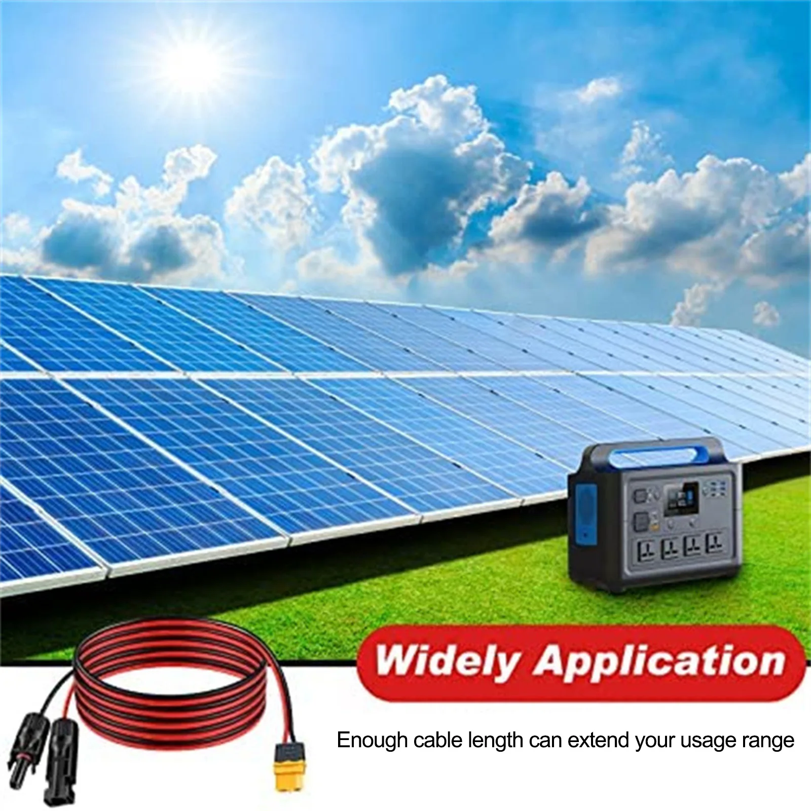Charging Cable Connecting Cable Solar Panel XT60 Series 12AWG Accessories Connection Cable Replacement Solar Generator 1m
Charging Cable Connecting Cable Solar Panel XT60 Series 12AWG Accessories Connection Cable Replacement Solar Generator 1m