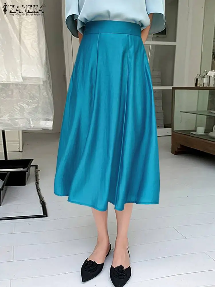 ZANZEA Commtuing Casual Long Skirt Glossy Women Fashion High Waist A-line Jupes Solid 2023 Summer Office Wear Seamed Midi Skirts
ZANZEA Commtuing Casual Long Skirt Glossy Women Fashion High Waist A-line Jupes Solid 2023 Summer Office Wear Seamed Midi Skirts
