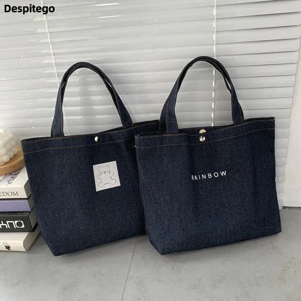 Letter Canvas Bag Portable Phone Pockets Shoulder Bag Lunch Bag Large Capacity Denim Handbag Outdoor
Letter Canvas Bag Portable Phone Pockets Shoulder Bag Lunch Bag Large Capacity Denim Handbag Outdoor