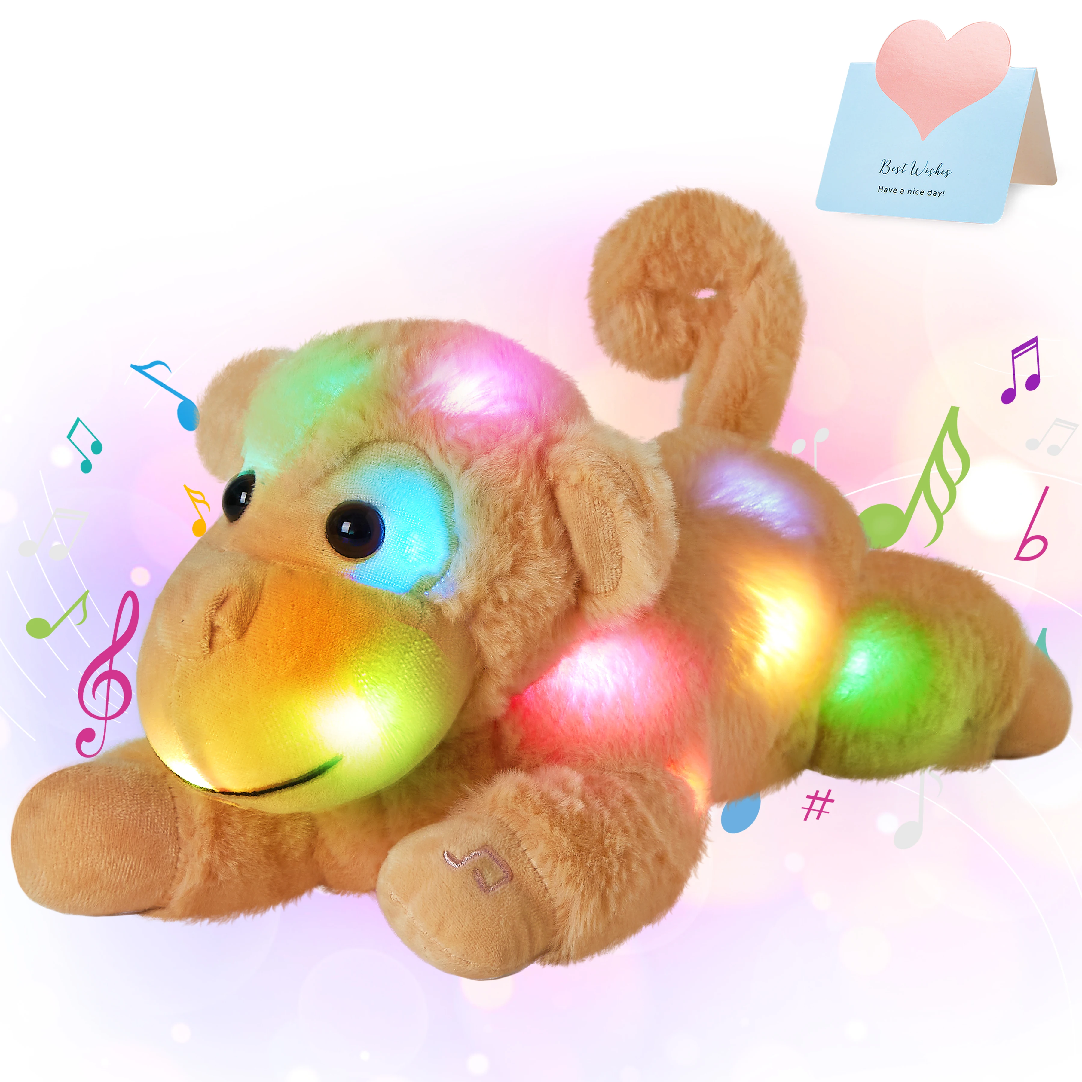 38cm Monkey LED Light Musical Luminous Plush Toy Gifts Glowing Cotton Birthday Gifts Stuffed Toys Animals for Girls Cute Kids
38cm Monkey LED Light Musical Luminous Plush Toy Gifts Glowing Cotton Birthday Gifts Stuffed Toys Animals for Girls Cute Kids