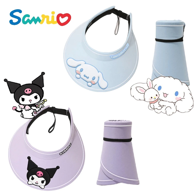 

Аниме Kawaii Sanrios Hellokittys My Melody Cinnamoroll Kuromi Защита от УФ-лучей Солнцезащитная шляпа Cute Upf50 с широкими полями на все лицо Солнцезащитная шляпа подарок