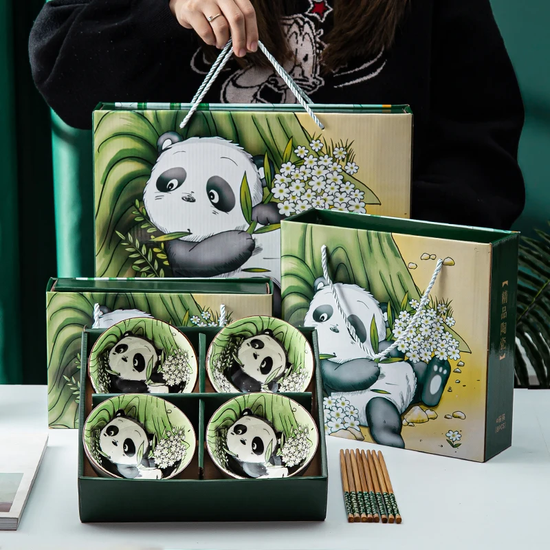Chinese-style hand-painted cartoon panda ceramic bowls tableware creative gifts bowls and chopsticks set with gift box dishes
Chinese-style hand-painted cartoon panda ceramic bowls tableware creative gifts bowls and chopsticks set with gift box dishes