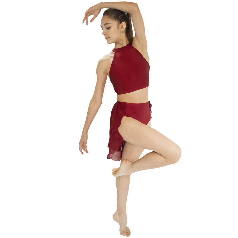 Burgundy 2 Piece Lyrical Dance Dress Sleeveless Crop Top Chiffon Skirts Performance Costume Ladies Girls Dancewear
Burgundy 2 Piece Lyrical Dance Dress Sleeveless Crop Top Chiffon Skirts Performance Costume Ladies Girls Dancewear