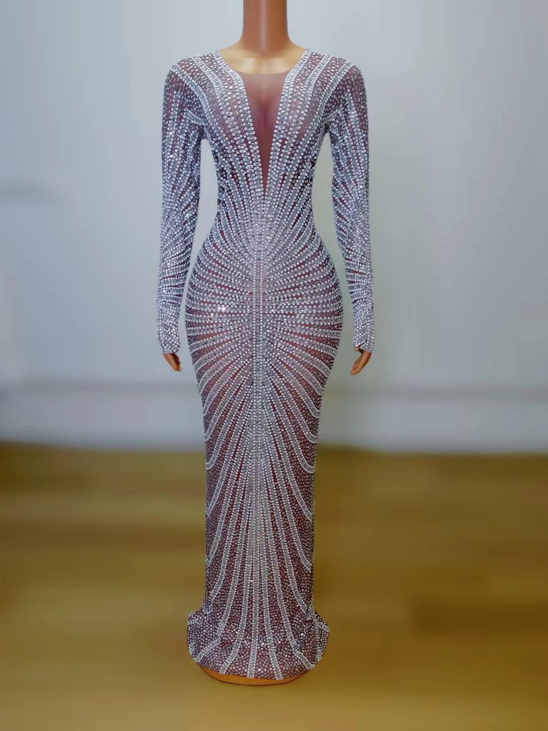 Jazz Singer Stage Costume Cocktail Party Women Dating Dress Fashion Prom Outfit Pearl Rhinestones Evening Banquet Long Dress
Jazz Singer Stage Costume Cocktail Party Women Dating Dress Fashion Prom Outfit Pearl Rhinestones Evening Banquet Long Dress