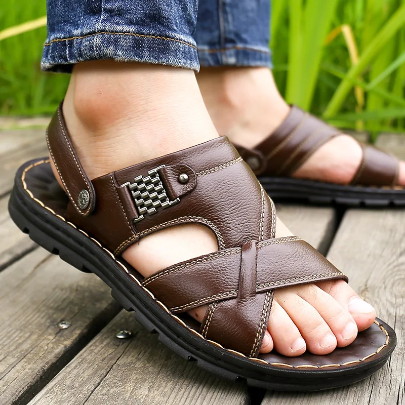 Sandals Men's Summer New Men's Casual Beach Shoes Toe Top Layer Cowhide Sandals Platform Shoes Trendy Leather
Sandals Men's Summer New Men's Casual Beach Shoes Toe Top Layer Cowhide Sandals Platform Shoes Trendy Leather