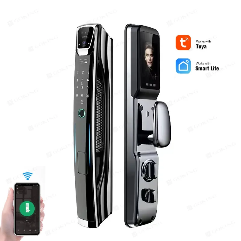 Aluminum Alloy Smart Door Lock,TUYA Smart Remote Control,3d Face Recognition,6068 Mortise
Aluminum Alloy Smart Door Lock,TUYA Smart Remote Control,3d Face Recognition,6068 Mortise