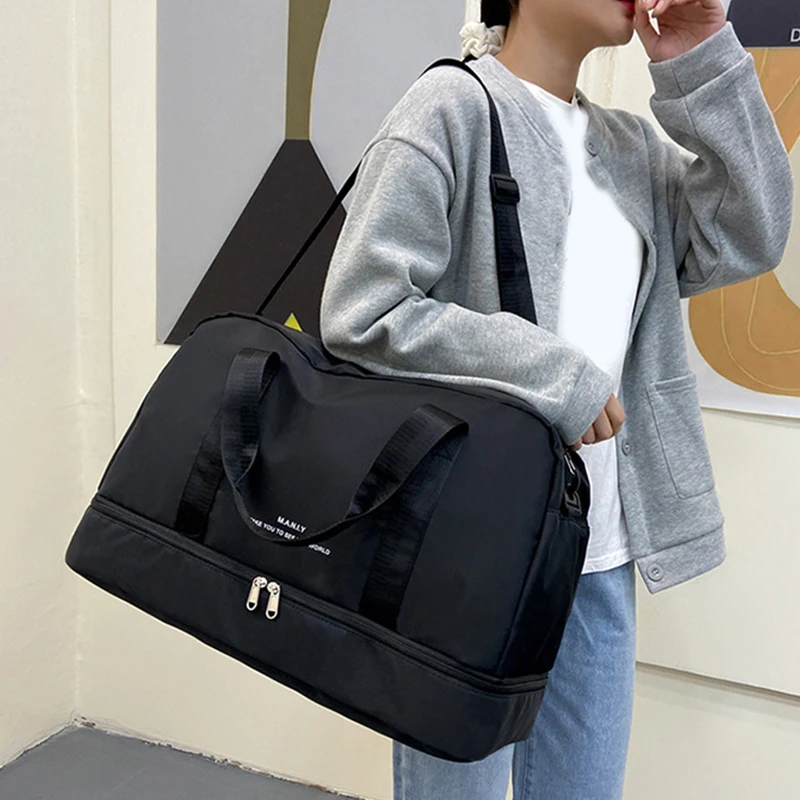 

Durable Dry Wet Separation Shoulder Bag Waterproof Tote Handbag Fashion Big Capacity Duffel Casual Large Multi-Functional Bag