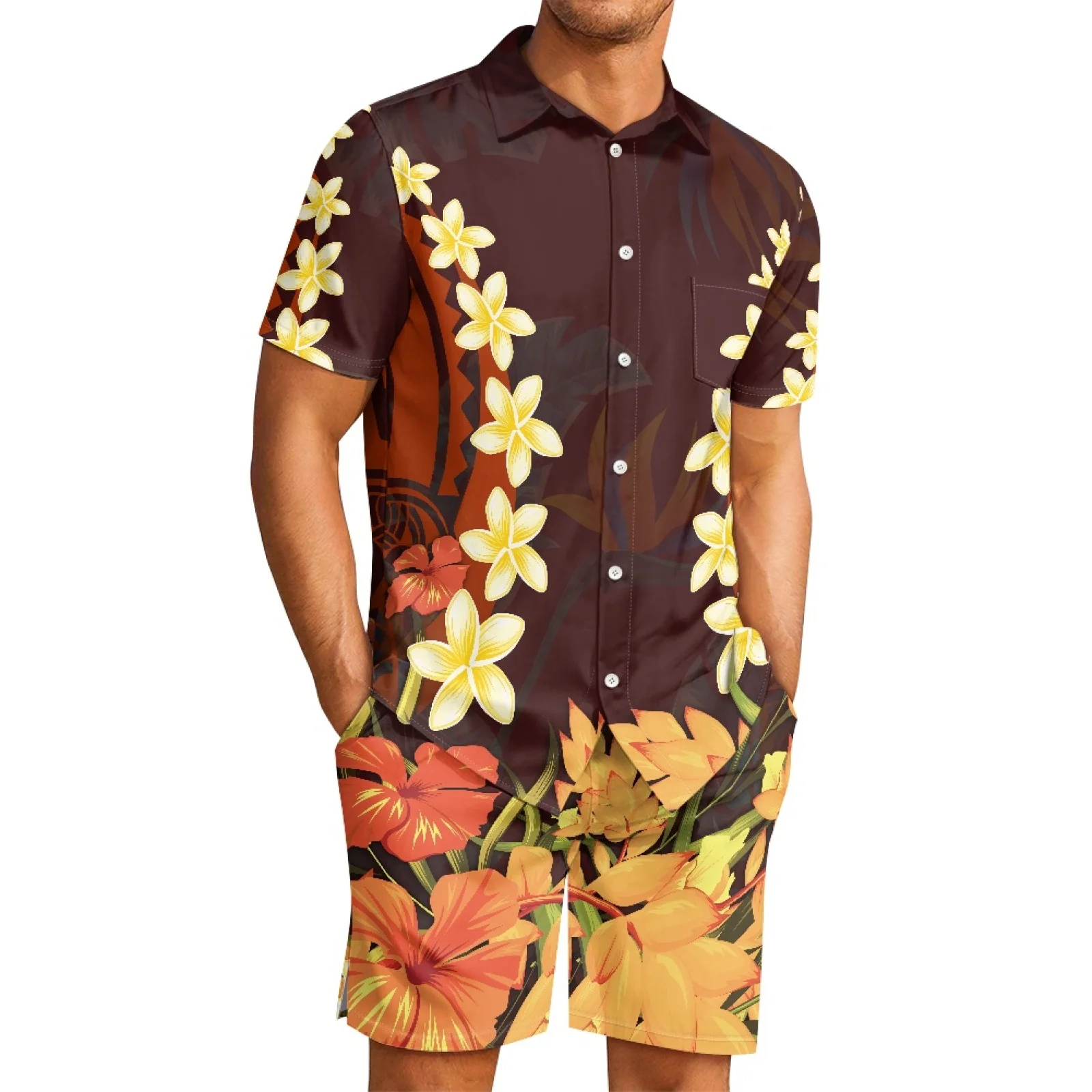 Polynesian Tribal Pohnpei Totem Tattoo Prints New Men's Casual Plumeria Short Sleeve Shirt Beach Shorts Quick-drying 2Piece Set
Polynesian Tribal Pohnpei Totem Tattoo Prints New Men's Casual Plumeria Short Sleeve Shirt Beach Shorts Quick-drying 2Piece Set
