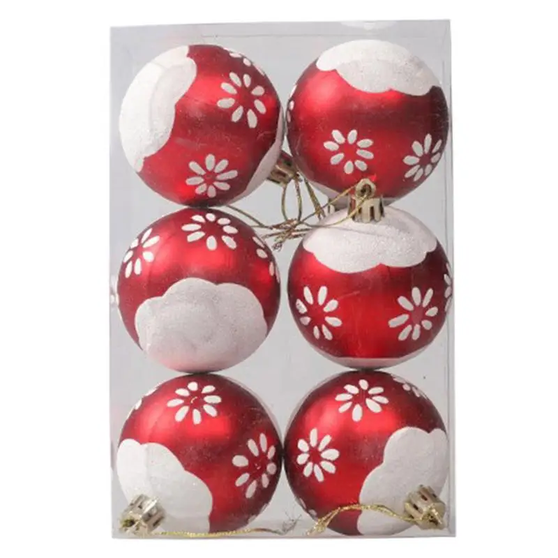 

Christmas Tree Balls Ornaments Painted Hanging Ball Pendants Set Of 6 Christmas Tree Decorations Hanging Balls For Holiday