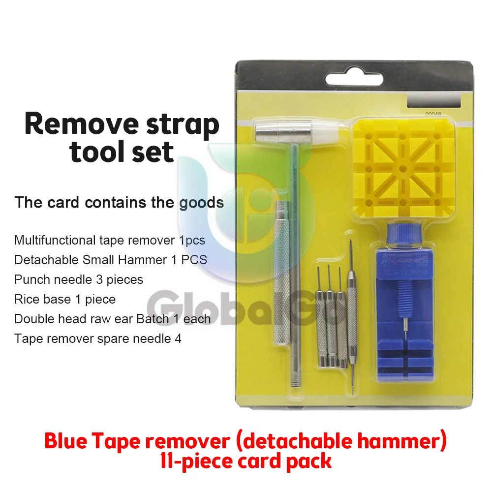 

11PCS Watch Band Spring Bars Strap Link Pins Remover Adjuster Opener Repair Tools Kit With Hammer Watch Strap Holder EXTRA PINS