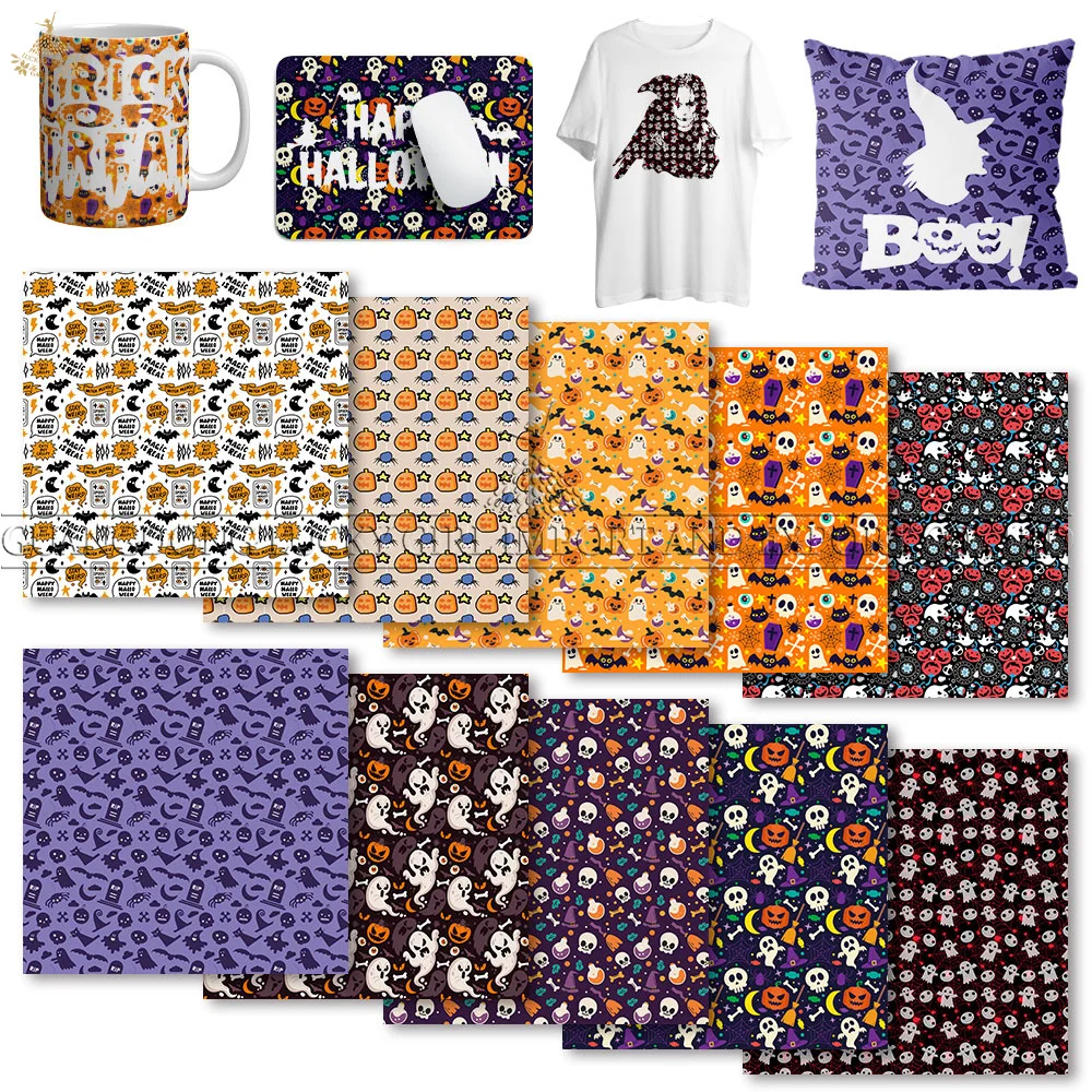 Lucky Goddness 10 Pcs Skull Pumpkin Infusible Transfer Ink Sheets 12x12 In Halloween Sublimation Paper for T-Shirts Mugs Cricut
Lucky Goddness 10 Pcs Skull Pumpkin Infusible Transfer Ink Sheets 12x12 In Halloween Sublimation Paper for T-Shirts Mugs Cricut