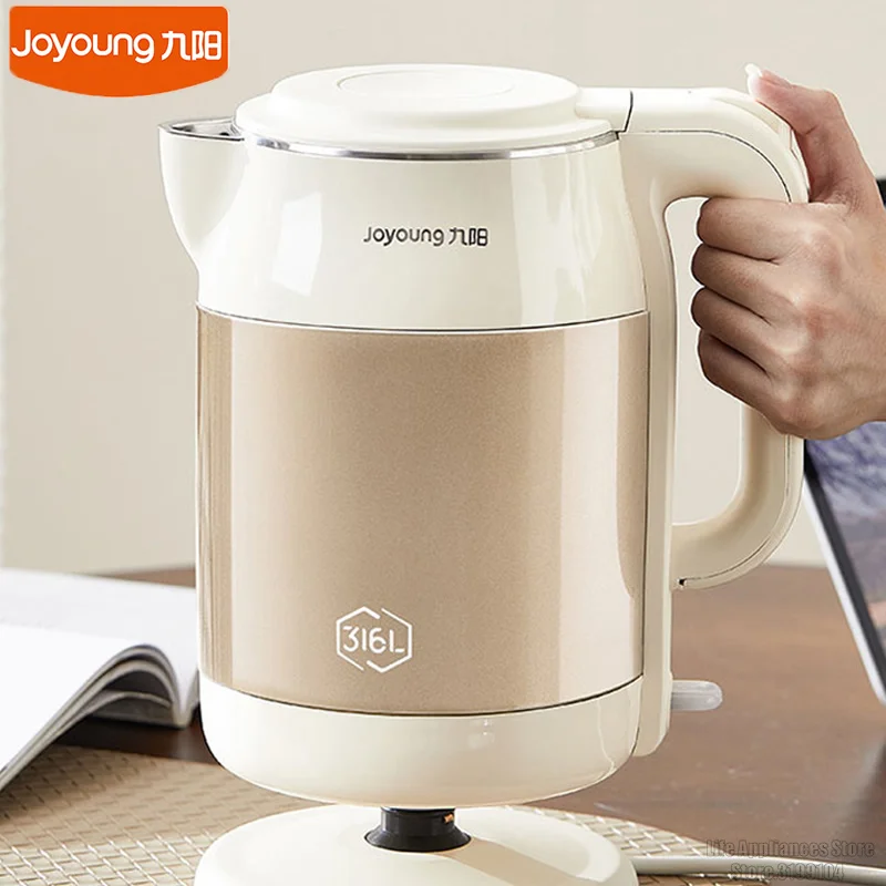 

Joyoung 1.7L Electric Kettle 220V 1800W Fast Heating Water Boiler Auto Power-Off 316 Stainless Steel Anti-Scale Teapot Samovar