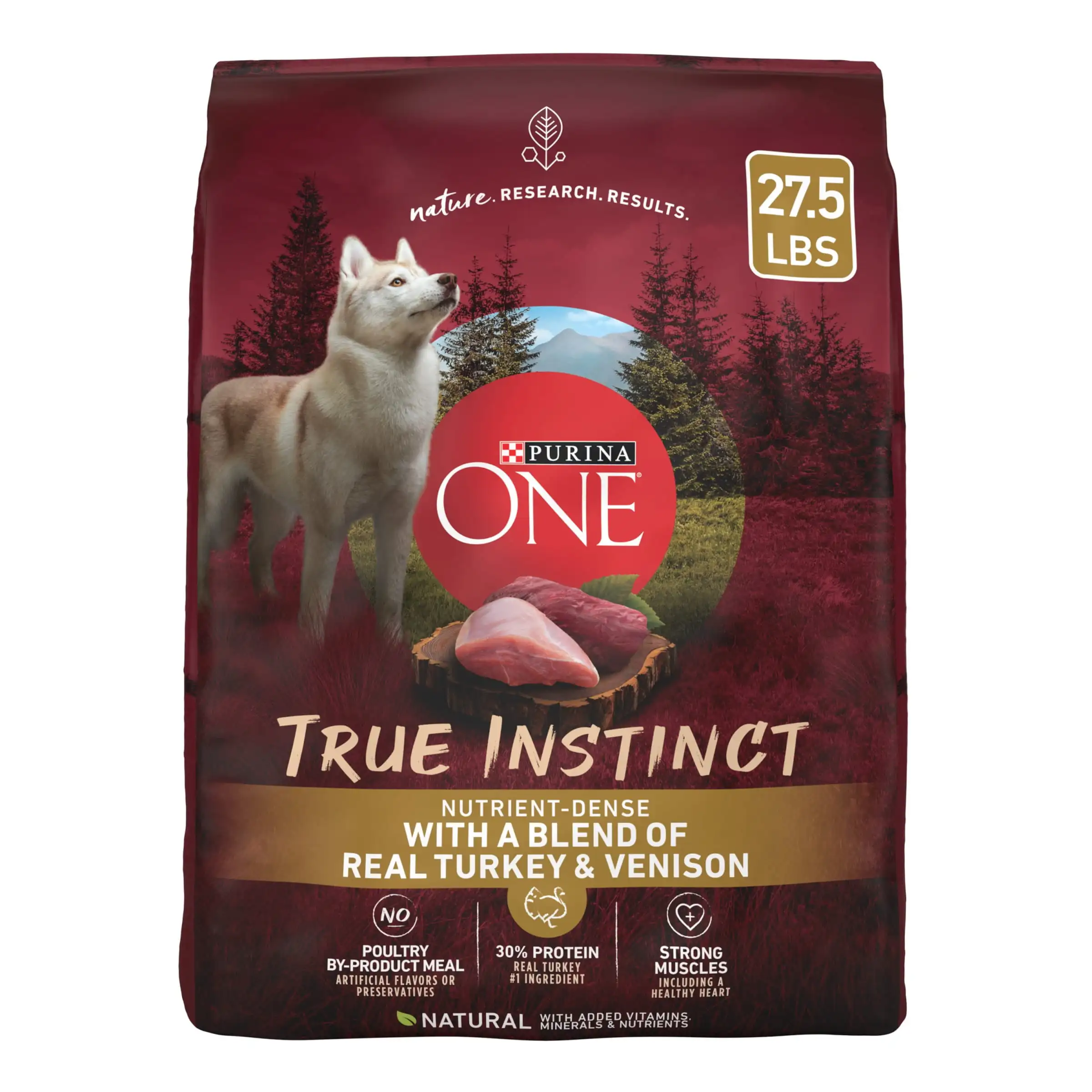 

Purina One True Instinct Dry Dog Food for Adult Dogs, Real Turkey & Venison, 27.5 lb Bag