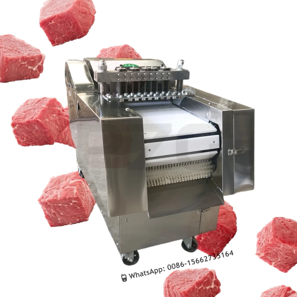 

Electric Meat Cube Cutter Fish Dicing Commercial Meat And Bone Cutting Machine Automatic Beef Cube Chicken Meat Cutting Machine