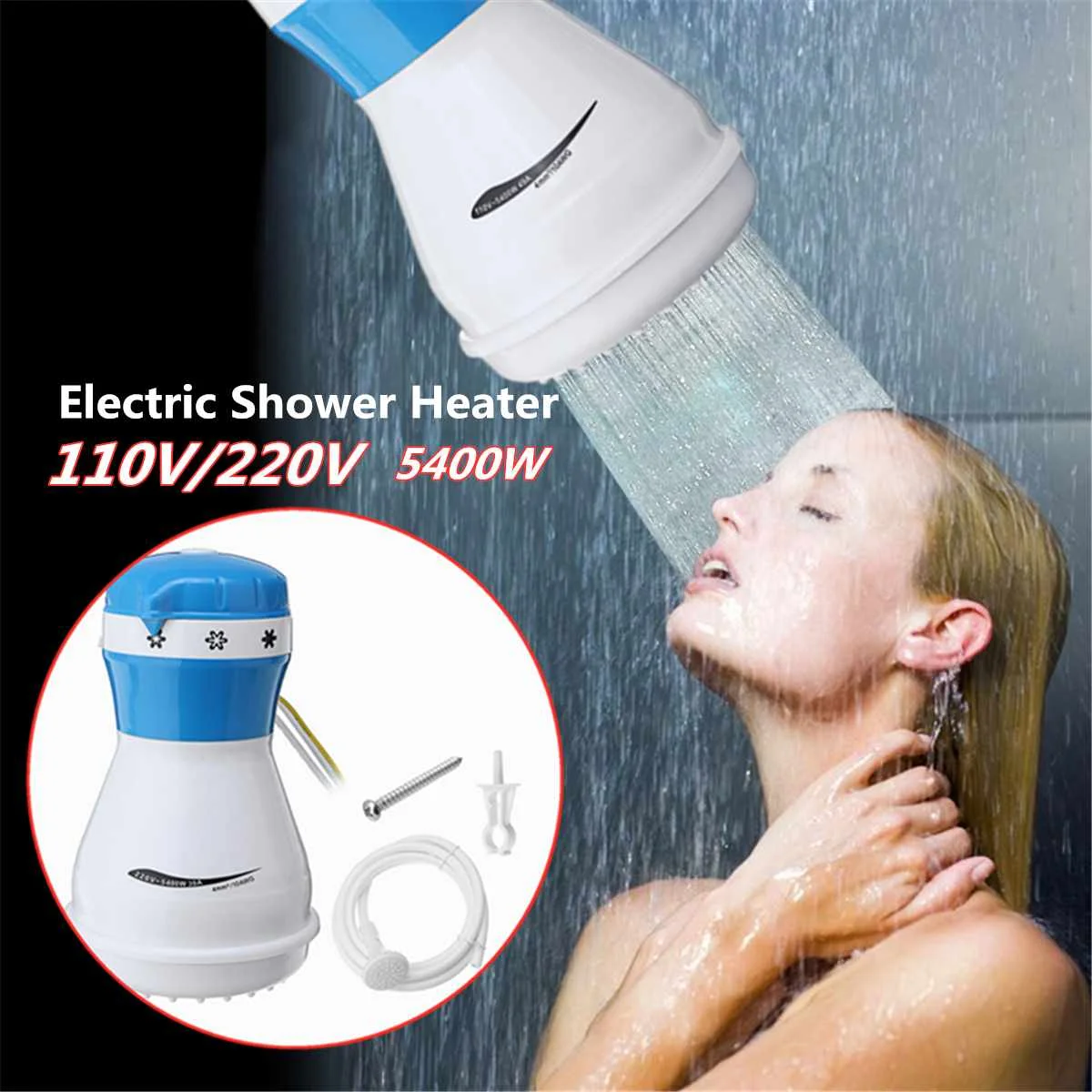 

5400W Electric Heaters With Shower Head Instant Water Heater 110V/220V Non impounding Heaters Electric Water Heating for Bath