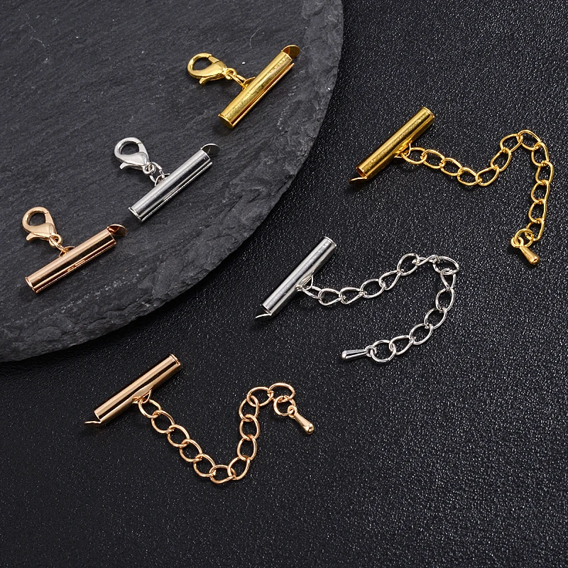 

10Sets 10-40Mm Lobster Clasps Hooks Extending Chain Bracelet End Connectors Slider Clasp for Handmade Jewelry Making Findings