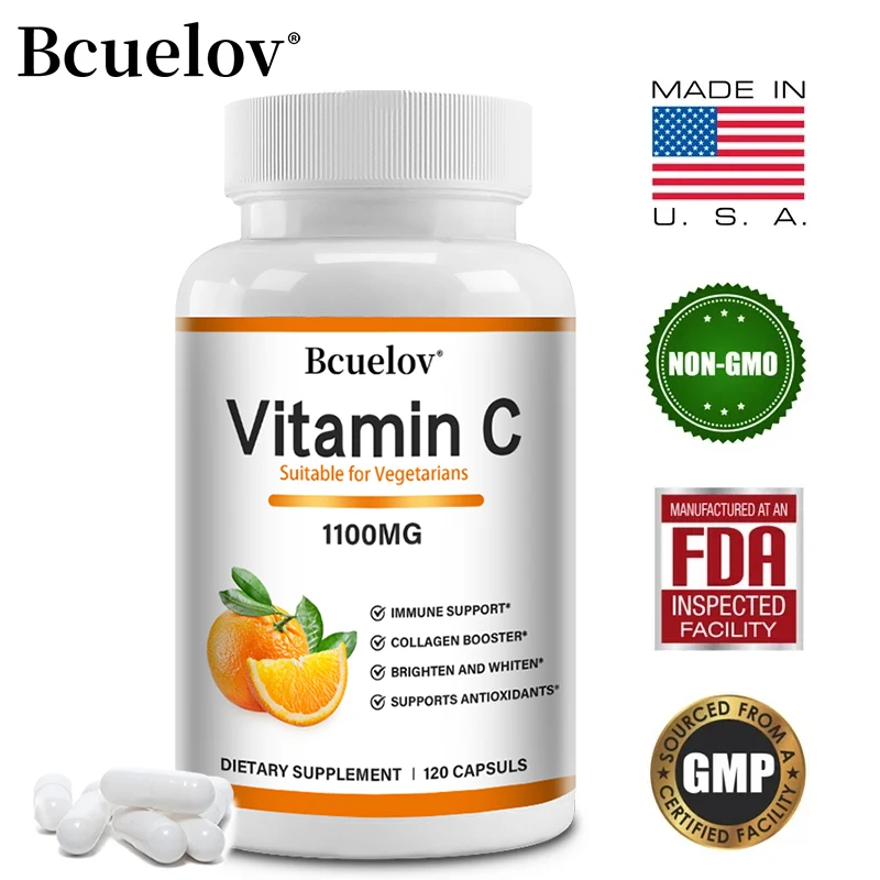 Vitamin C - Antioxidant Supplement To Support Immune System, Vision, Skin Collagen Regeneration, Vegetarian Capsules
Vitamin C - Antioxidant Supplement To Support Immune System, Vision, Skin Collagen Regeneration, Vegetarian Capsules