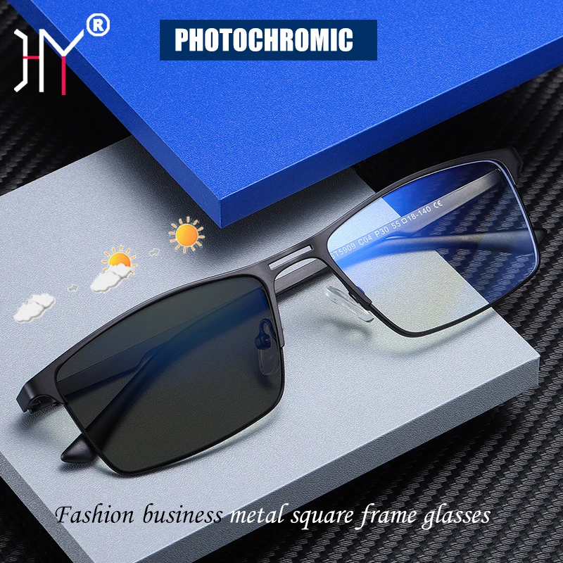HUYING High Quality Metal Retro Square Frame Photochromic Reading Glasses Men Women Computer Goggles Busines Eyeglasses 0-600
HUYING High Quality Metal Retro Square Frame Photochromic Reading Glasses Men Women Computer Goggles Busines Eyeglasses 0-600