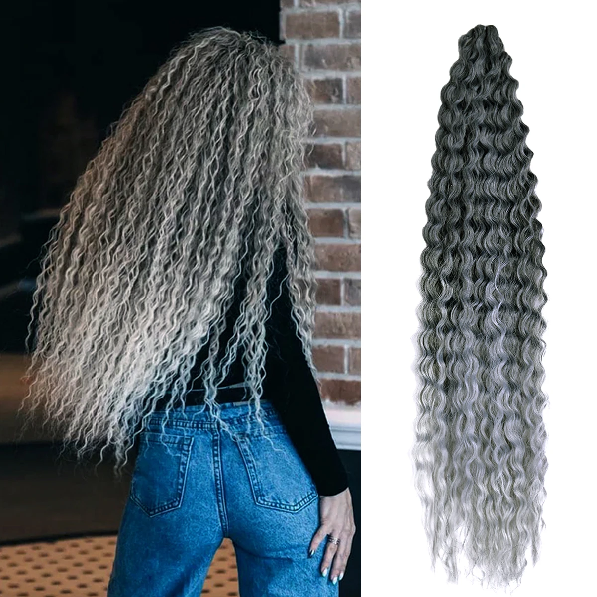 

Ariel Curl Hair Water Wave Twist Crochet Hair Synthetic Crochet Braids Ombre Blonde Afro Curls Deep Wave Braiding Hair Extension