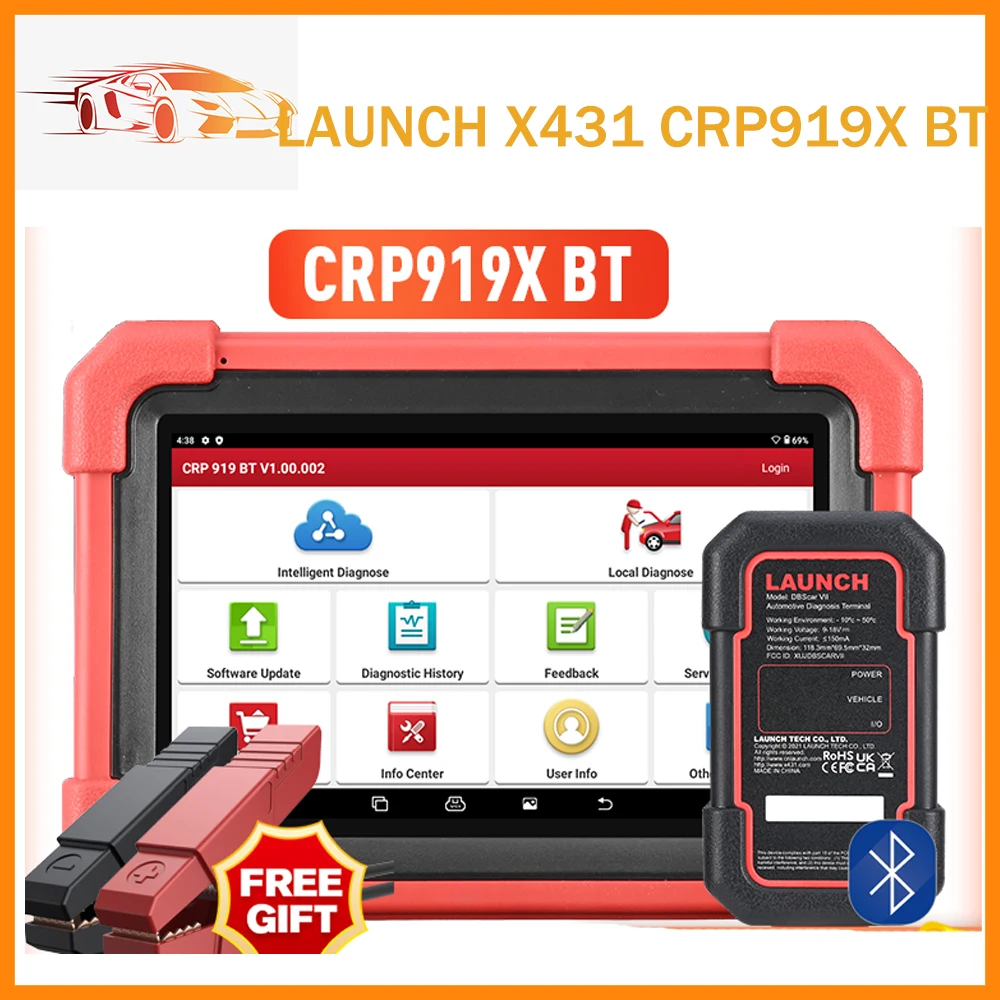 

New LAUNCH X431 CRP919X BT OBD2 Scanner Automotive Diagnostic Tools Car CANFD DOIP ECU Coding Professional Scan Free Shpping