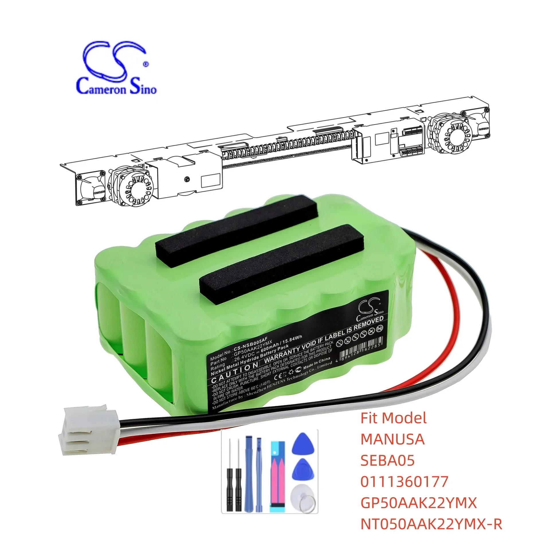 Automatic Doors Battery For MANUSA GP50AAK22YMX SEBA05 0111360177 GP50AAK22YMX NT050AAK22YMX-R 600mAh / 15.84Wh Ni-MH 26.40V
Automatic Doors Battery For MANUSA GP50AAK22YMX SEBA05 0111360177 GP50AAK22YMX NT050AAK22YMX-R 600mAh / 15.84Wh Ni-MH 26.40V
