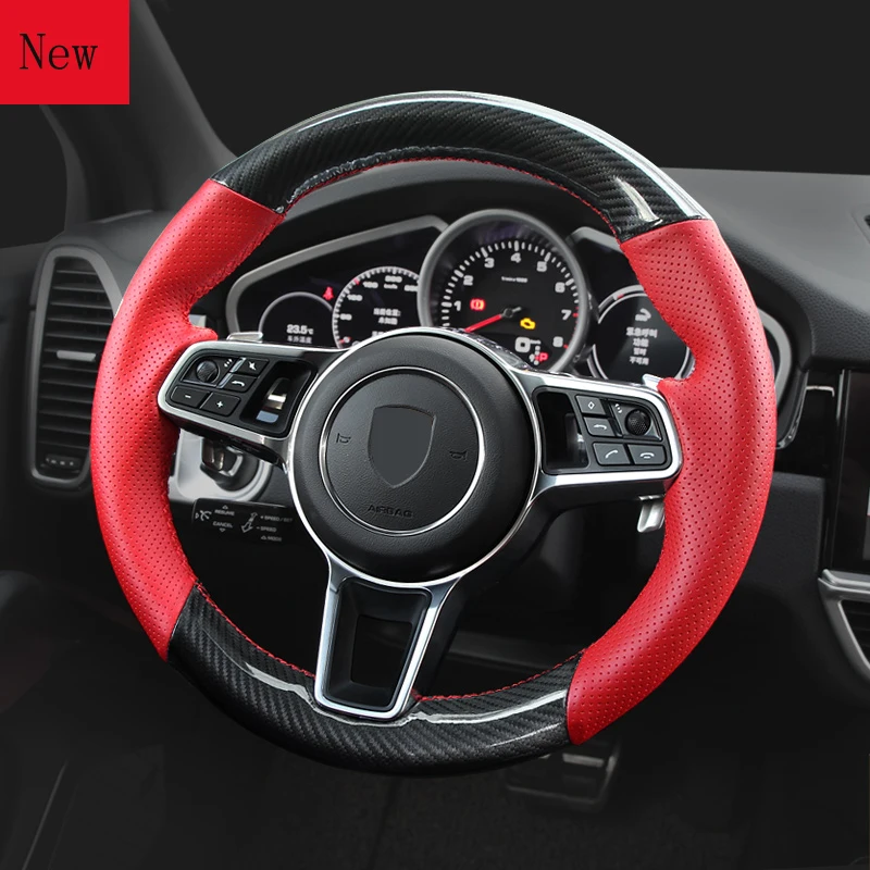 Customized DIY Hand-stitched Leather Carbon Fibre Car Steering Wheel Coverfor Porsche Cayenne Macan Panamera 718 Car Accessories
Customized DIY Hand-stitched Leather Carbon Fibre Car Steering Wheel Coverfor Porsche Cayenne Macan Panamera 718 Car Accessories