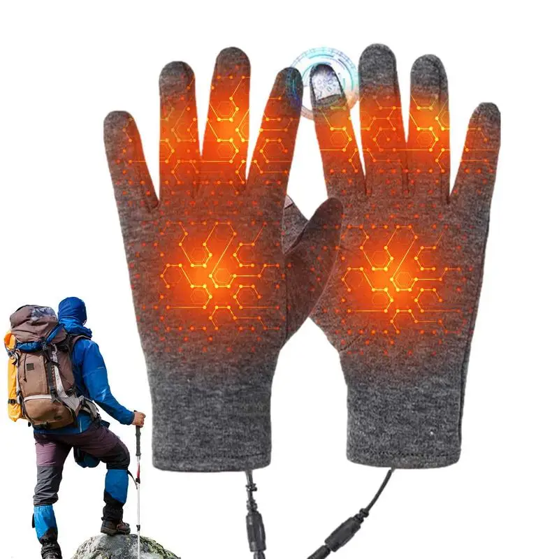 

Heated Gloves For Men Women Screen Touch Design Thermal Gloves Unisex USB Electric Heating Warm Gloves For Skiing Cycling