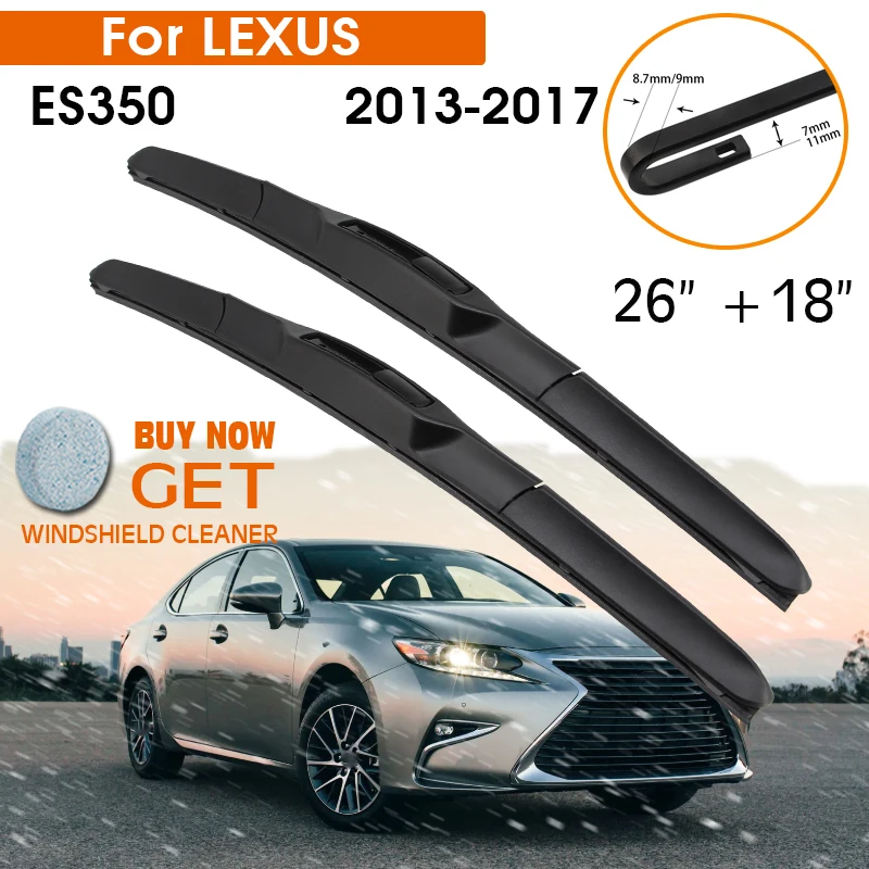 

Car Wiper Blade For LEXUS ES350 2013-2017 Windshield Rubber Silicon Refill Front Window Wiper 26"+18" LHD RHD Auto Accessories