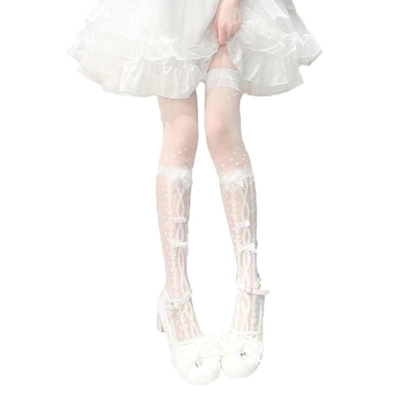 Women See Through Silky Thigh High Stockings Japanese Jacquard Bowknot Sheer Over Knee Long Socks
Women See Through Silky Thigh High Stockings Japanese Jacquard Bowknot Sheer Over Knee Long Socks
