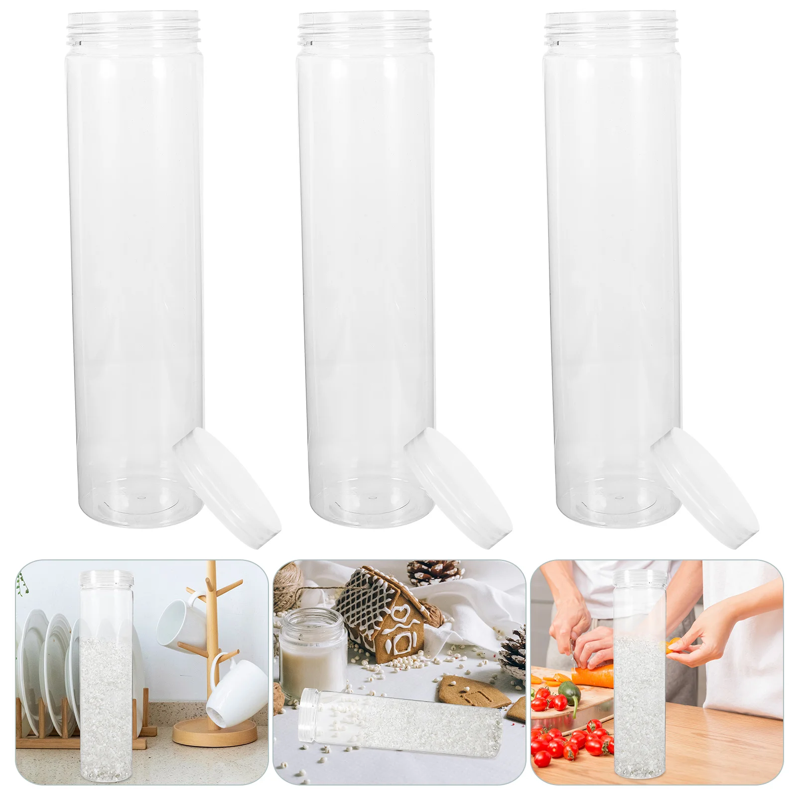 Kitchen Pantry Container Round Storage Tank Plastic Jar with Lid Containers For Food
Kitchen Pantry Container Round Storage Tank Plastic Jar with Lid Containers For Food