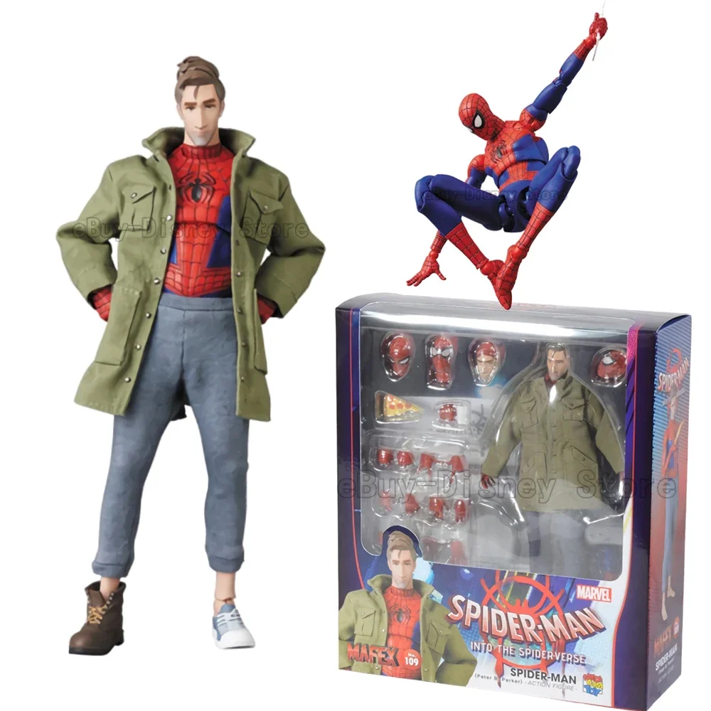 

Original Mafex 109 Comics Peter Parker Spider Man Action Figure Toys 1/12 Spiderman Movable Statue Model Doll Collectible Gift