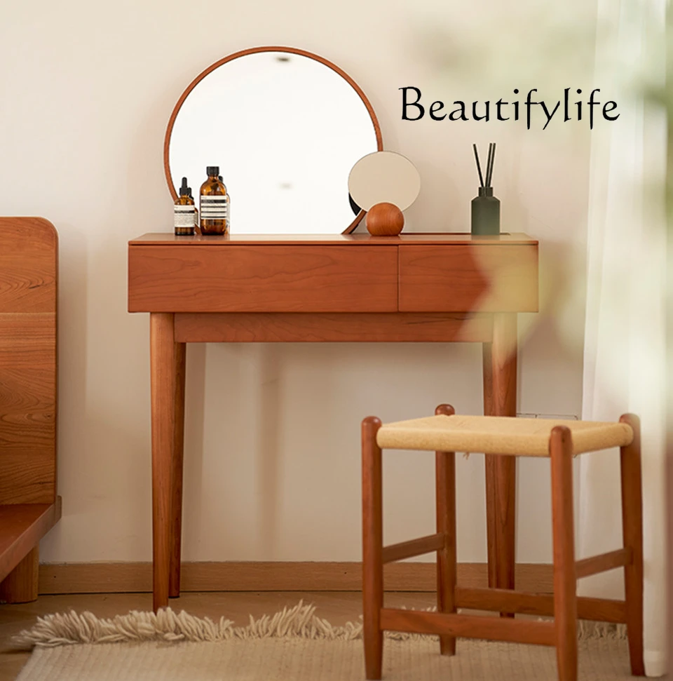 American Retro Simple Dressing Table Solid Wood Small Apartment Storage Integrated with Mirror Makeup Table
American Retro Simple Dressing Table Solid Wood Small Apartment Storage Integrated with Mirror Makeup Table