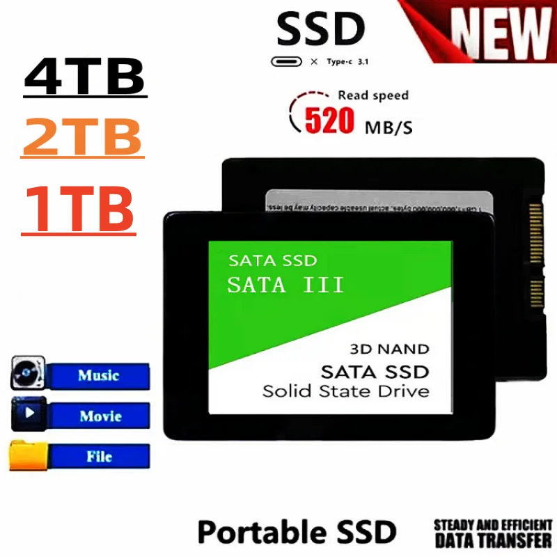 SSD 2TB 1TB Hard Drive Disk Sata3 2.5 Inch Ssd TLC 500MB/s Internal Solid State Drives High Speed for Laptop and SSD Computer
SSD 2TB 1TB Hard Drive Disk Sata3 2.5 Inch Ssd TLC 500MB/s Internal Solid State Drives High Speed for Laptop and SSD Computer