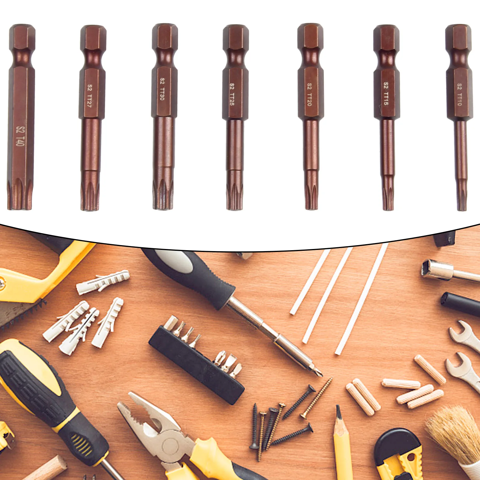 Screw Driver Bits Screwdriver Bits Set Without Hole 50mm T30 T40 7pcs Alloy Steel For Drill Hex Shank Magnetic
Screw Driver Bits Screwdriver Bits Set Without Hole 50mm T30 T40 7pcs Alloy Steel For Drill Hex Shank Magnetic