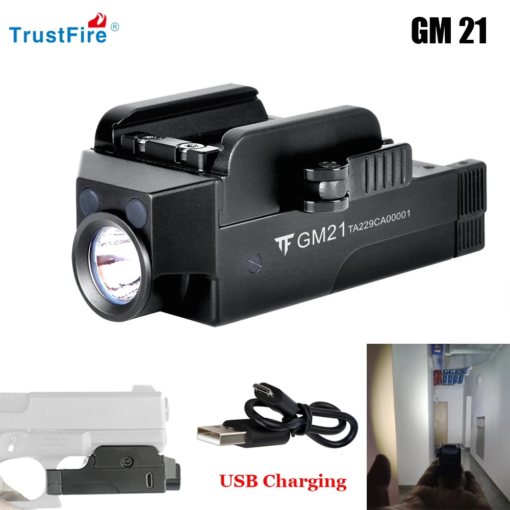 Тактические светодиодные фонарифонарь Trustfire GM21, фонарик с зарядкой от USB, 510 люмен, быстросъемные фонарики для самообороны, оружия 1913 GL 
Тактические светодиодные фонарифонарь Trustfire GM21, фонарик с зарядкой от USB, 510 люмен, быстросъемные фонарики для самообороны, оружия 1913 GL