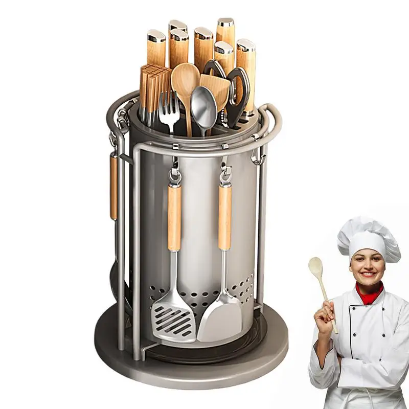 Kitchen Rotating Cutter Holder 360 Degree Rotatable Cutter Stand with 6 Hooks Rustproof Silverware Storage Stand Utensil Organiz
Kitchen Rotating Cutter Holder 360 Degree Rotatable Cutter Stand with 6 Hooks Rustproof Silverware Storage Stand Utensil Organiz