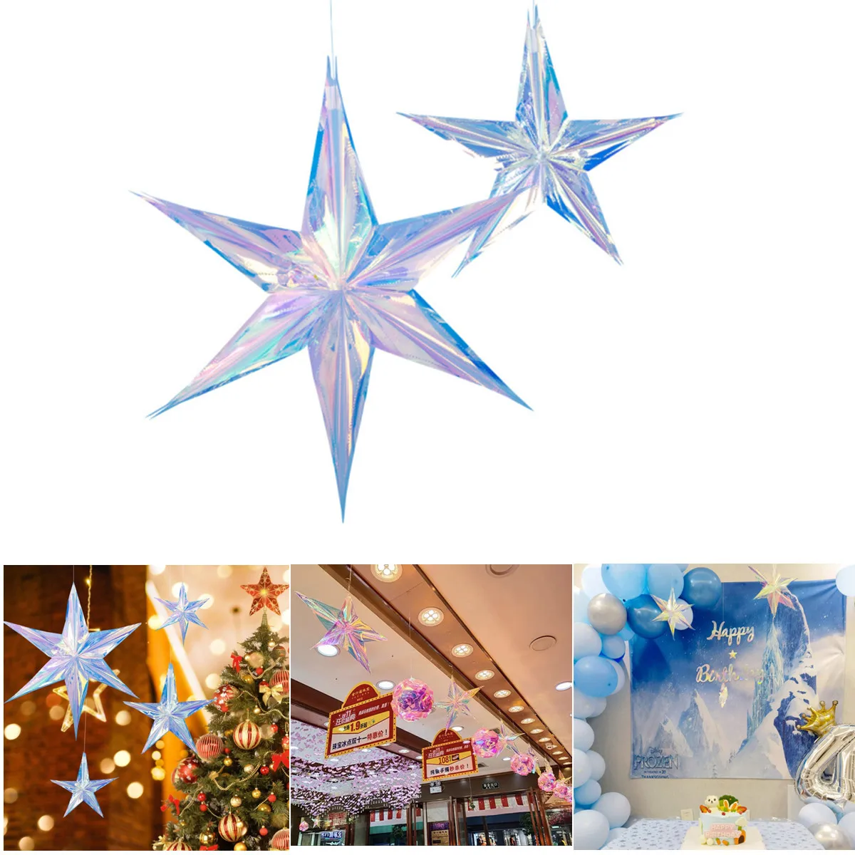 1/2pcs Glitter Star Hanging Decor Round Hex Rainbow Shine Star Iridescent Decorations for Birthday Party Wedding Christmas Decor
1/2pcs Glitter Star Hanging Decor Round Hex Rainbow Shine Star Iridescent Decorations for Birthday Party Wedding Christmas Decor