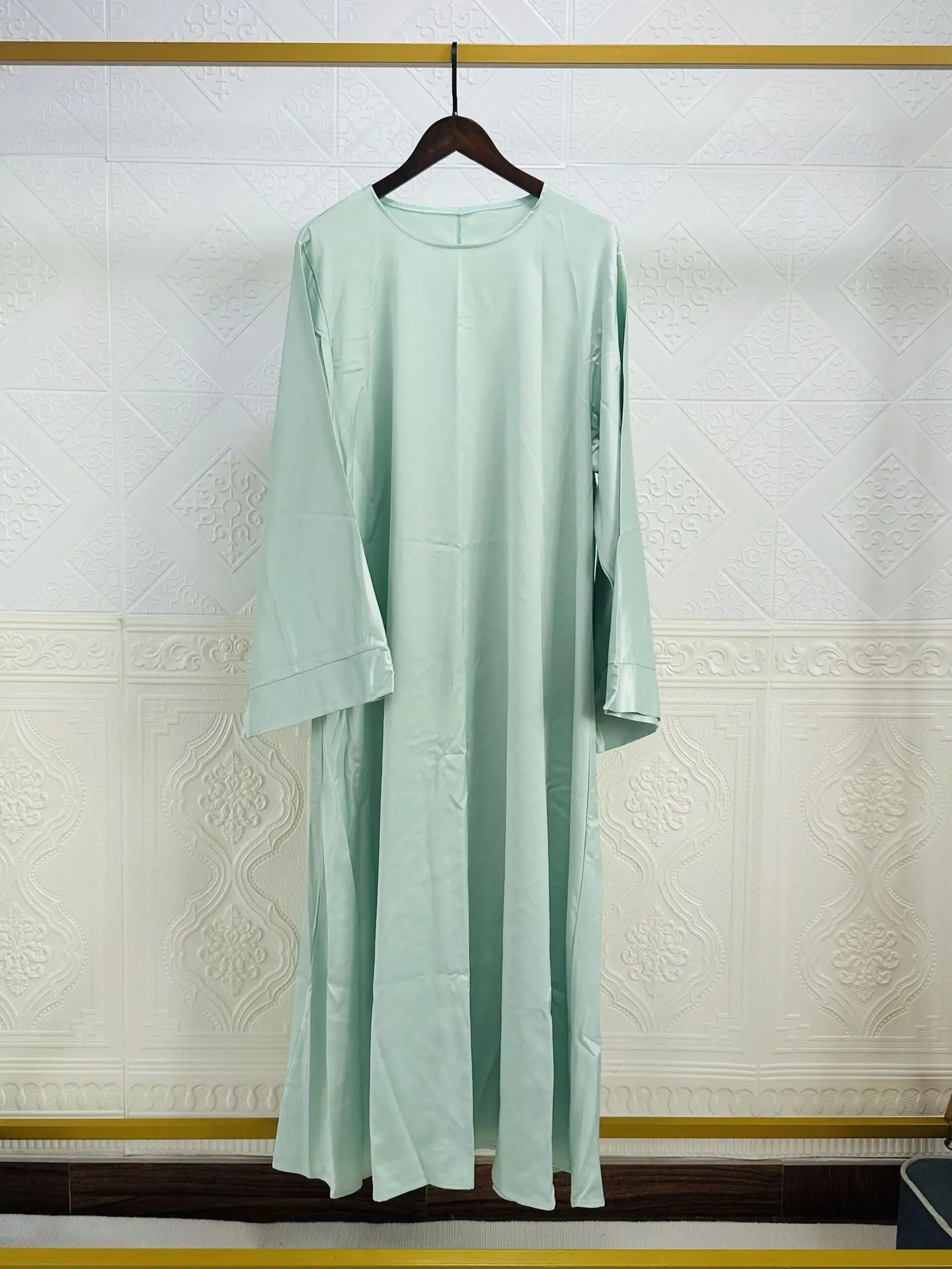 

Modest Casual Abaya for Satin Women Muslim Long Maxi Dress Turkey Dubai Saudi Kaftan Islamic Arabic Robe Femme Jalabiya Vestidos