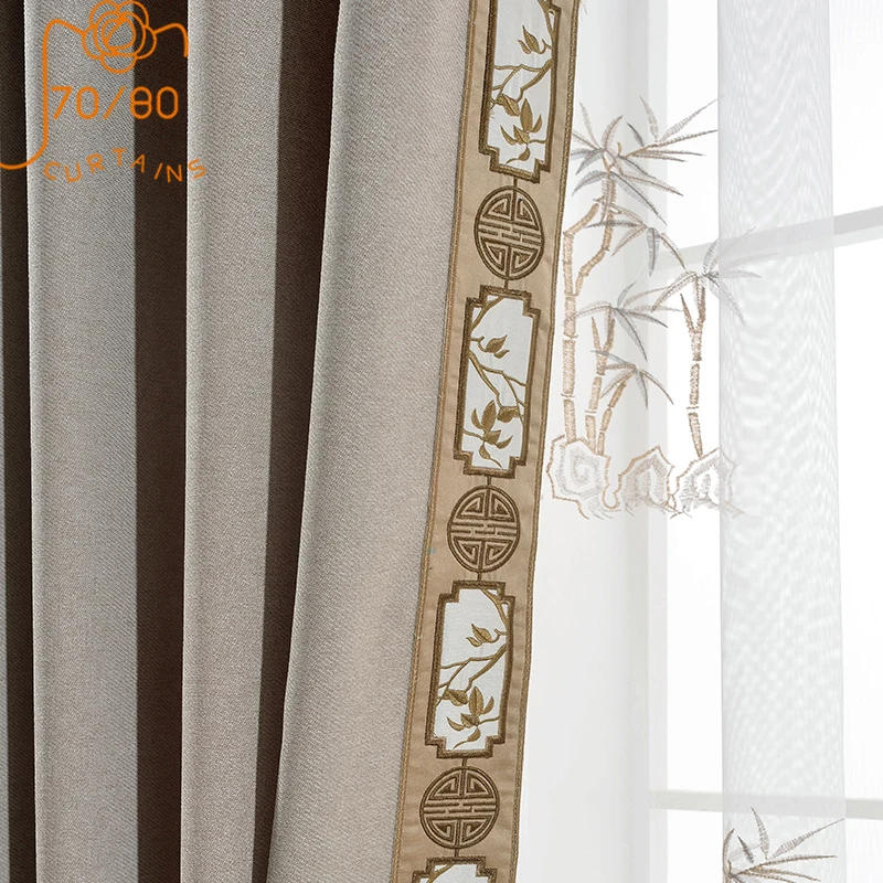 Chinese Embroidered Bamboo Leaf Window Screen Gray Cotton Linen Thickened Lace Splicing Curtains for Living Room Bedroom Villa
Chinese Embroidered Bamboo Leaf Window Screen Gray Cotton Linen Thickened Lace Splicing Curtains for Living Room Bedroom Villa