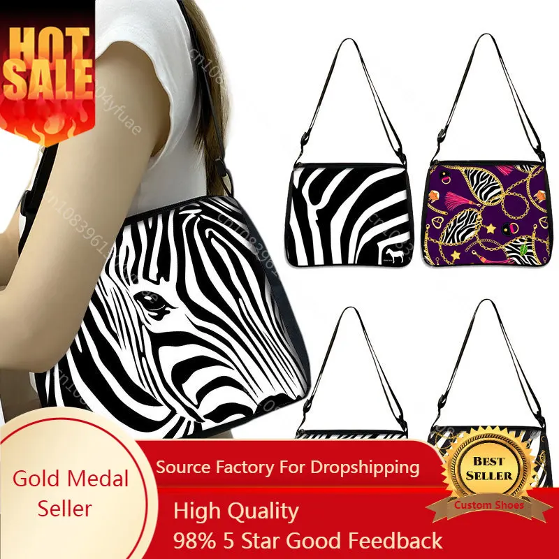 

Fashion Zebra Print Women Luxury Handbag Simple Underarm Shoulder Bags Female Daily Design Totes Purse Pouch Girls Crossbody Bag