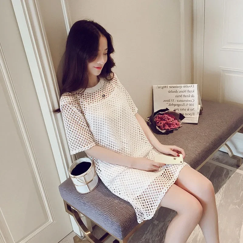 

Женское платье, белое пикантное Сетчатое платье-кокетка, женские короткие мини-платья, Модная элегантная шикарная свободная одежда в Корейском стиле, Y2k G, Лидер продаж