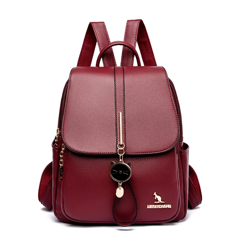 

Bags Capacity Purses Female School Leather Backpack Quality Large Bookbag Travel High Ladies Lovely Women Rucksack Bag Bagpack