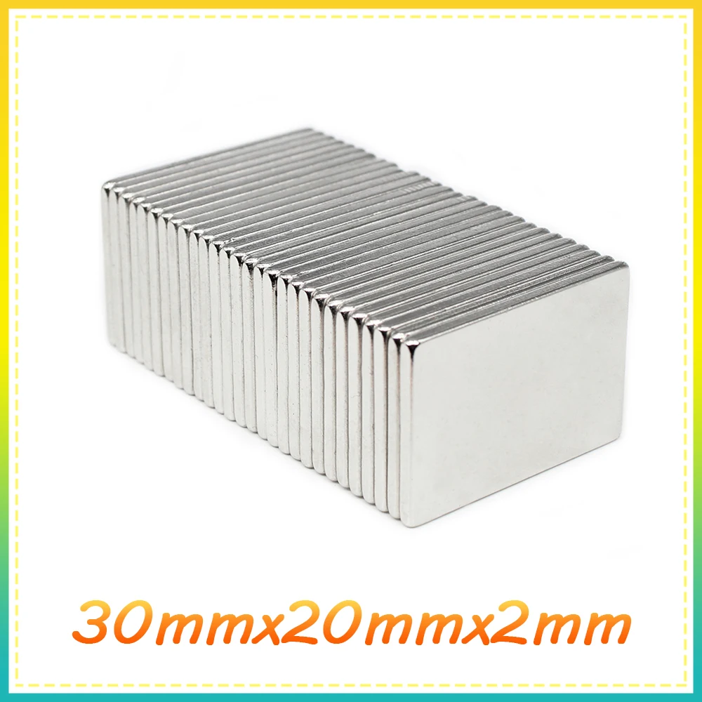 2/5/10/20/30/50PCS 30X20X2mm Quadrate Rare Earth Neodymium Magnet 30*20*2 Block Permanent Magnet 30x20x2 Strong Powerful Magnets
2/5/10/20/30/50PCS 30X20X2mm Quadrate Rare Earth Neodymium Magnet 30*20*2 Block Permanent Magnet 30x20x2 Strong Powerful Magnets