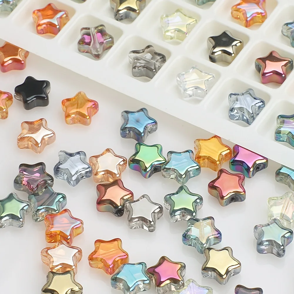 100pcs/pack DIY 8mm Glass Crystal Five-pointed Star Loose Beads for Hair Accessories Necklace Bracelet Jewelry Making Material
100pcs/pack DIY 8mm Glass Crystal Five-pointed Star Loose Beads for Hair Accessories Necklace Bracelet Jewelry Making Material