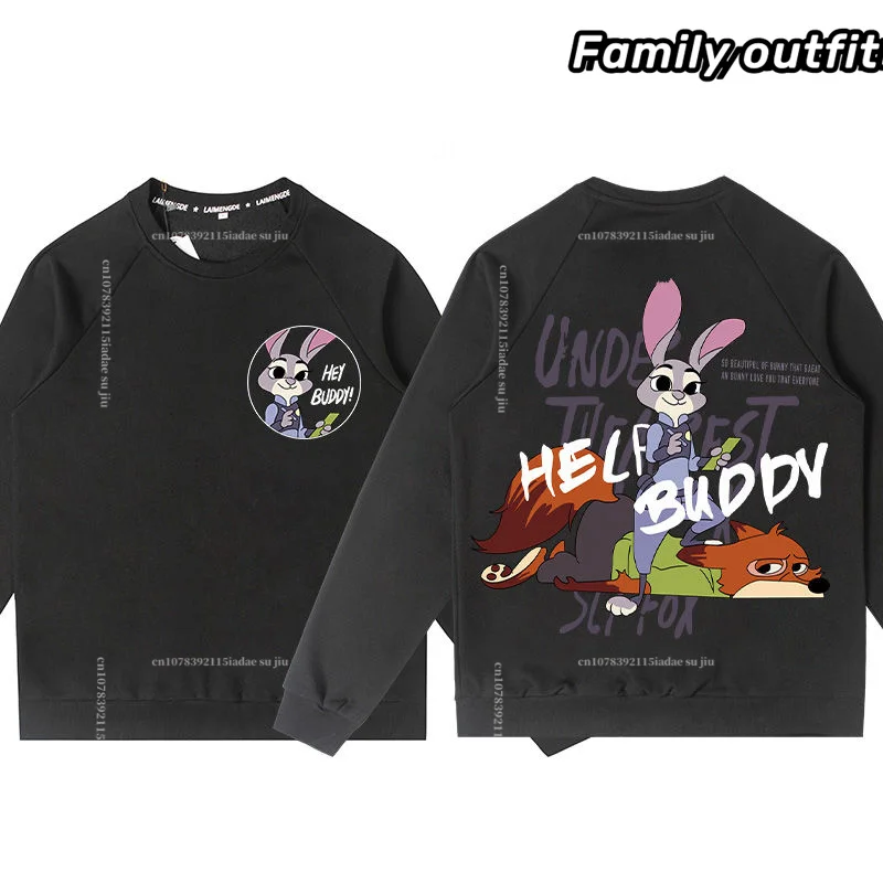 Trendy Brand Sports Sweater Judy and Nick Joint Crew Neck Sweater Children's Disney Crazy Animal City Cartoon Men Women's Jumper
Trendy Brand Sports Sweater Judy and Nick Joint Crew Neck Sweater Children's Disney Crazy Animal City Cartoon Men Women's Jumper